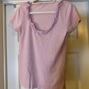 J. Crew Lavender Ruffled Scoopneck Women’s Tee